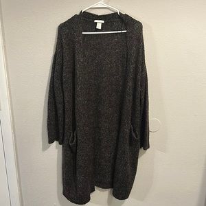 H&M Brown Open-Front Cardigan